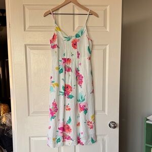 Joules White Floral Midi Dress